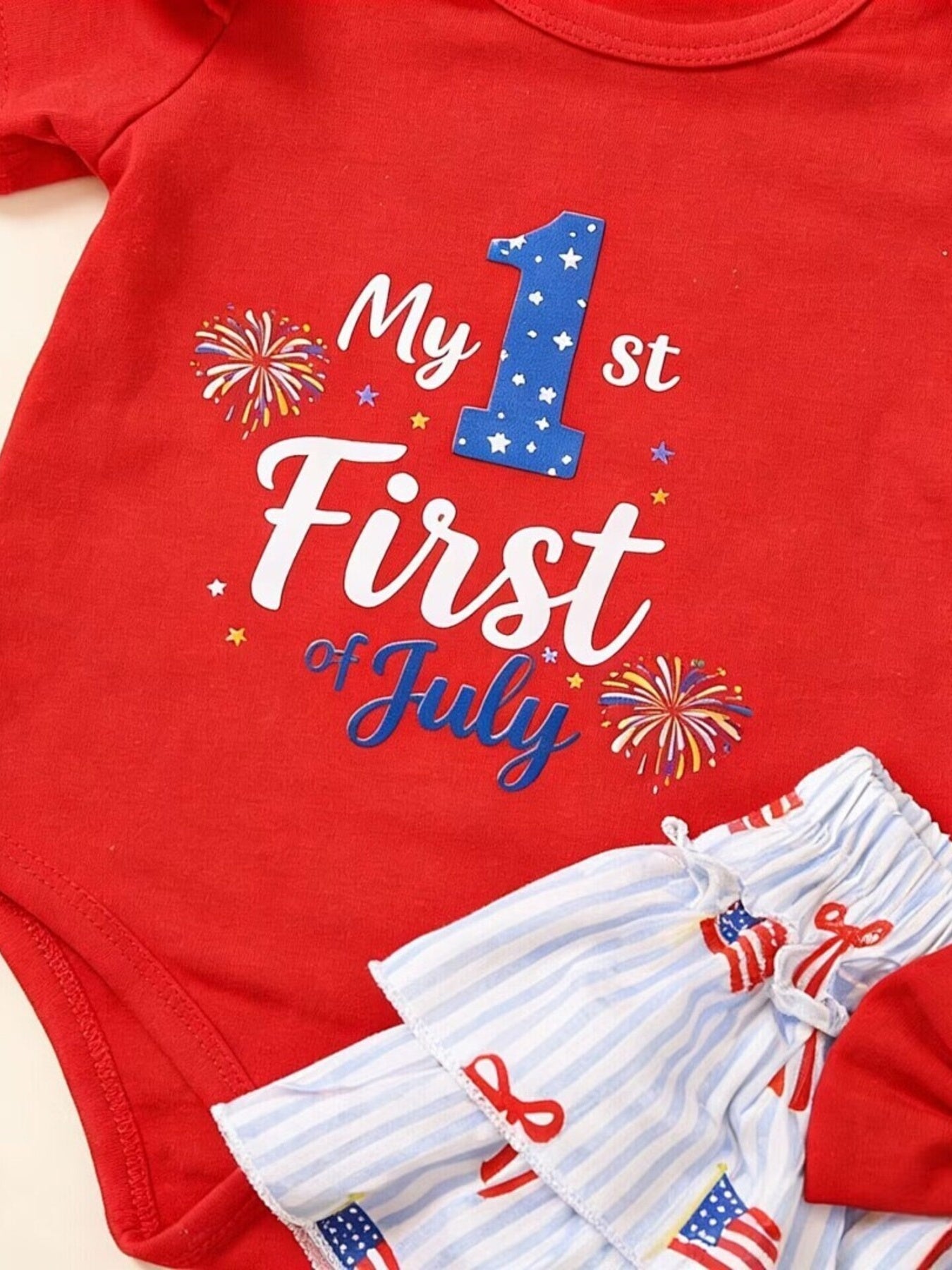 Children's My First 4th of July Bodysuit & Skort & Headband Set - -