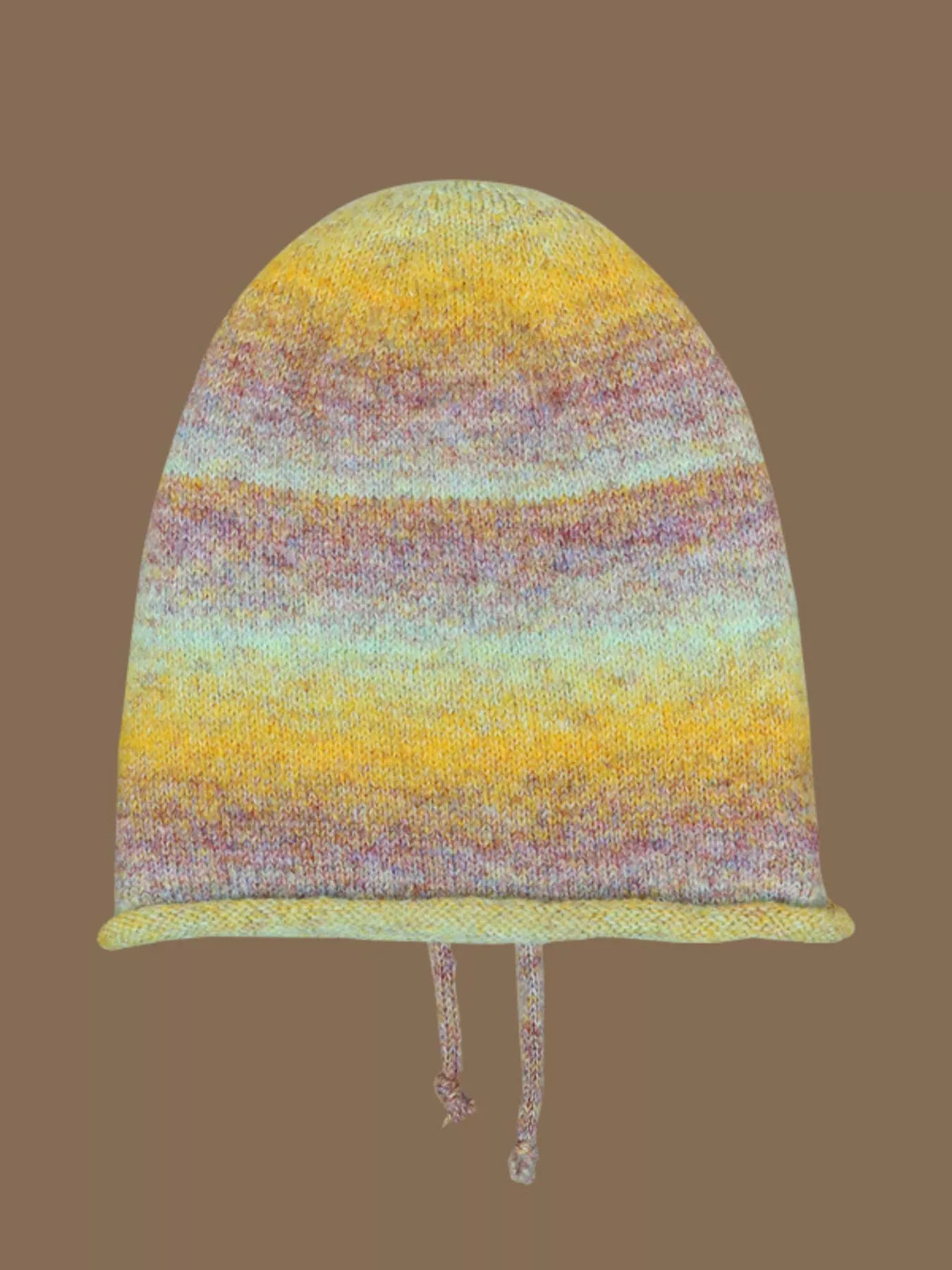 Colorful Knitted Tie-Dye Beanie Hat - -