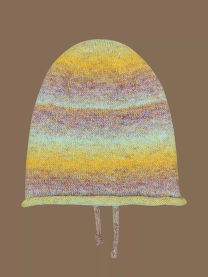 Colorful Knitted Tie-Dye Beanie Hat - -