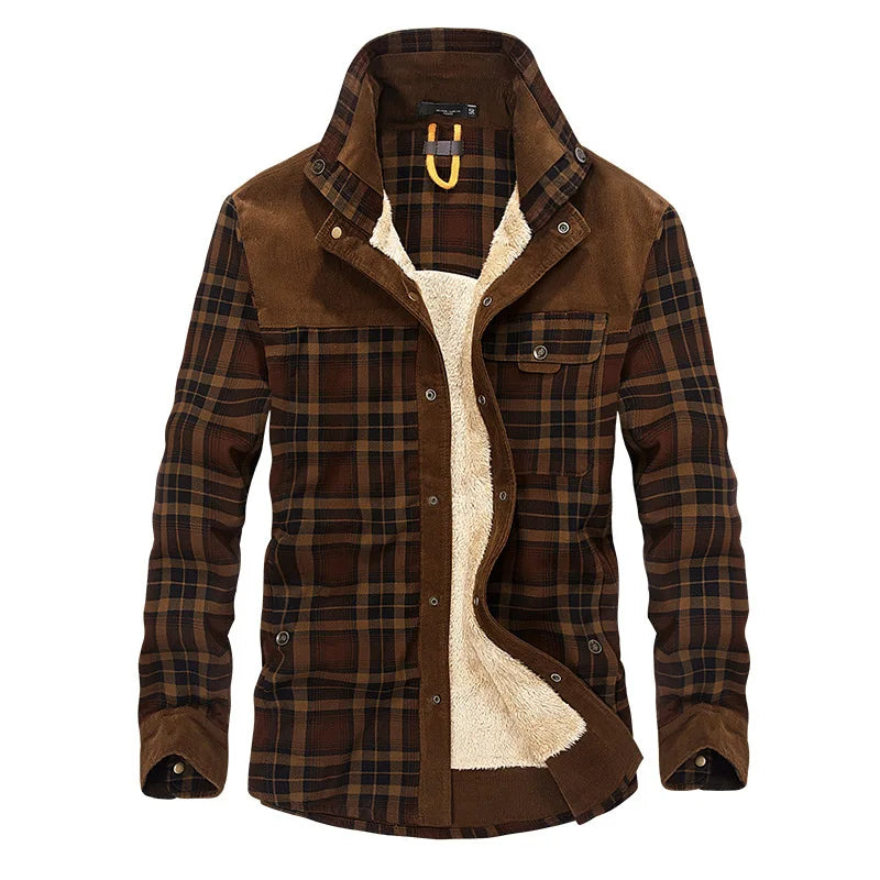 Winter Plaid Fleece Jackets Outerwear Jacket