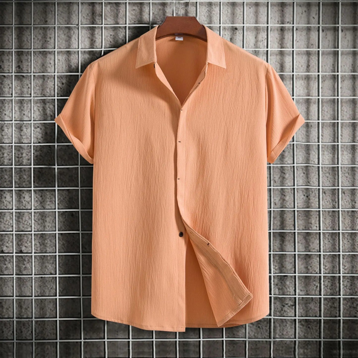 Wholesale Breathable Soft Summer Casual Short Sleeve Button Up Shirt Men