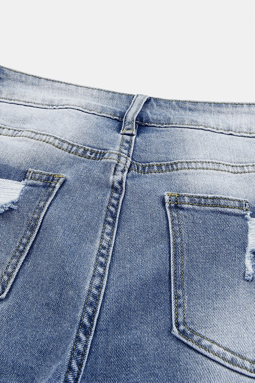 Georgia Skinny Distressed Capri Jeans- Threaded Pear- {{Product type}}