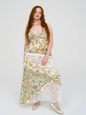 Womens Printed Halter Patchwork Hem Long Dresses - Photo Colour XL - dress