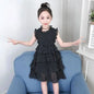 Sleeveless Girls Polka Dot Pleated Dress black