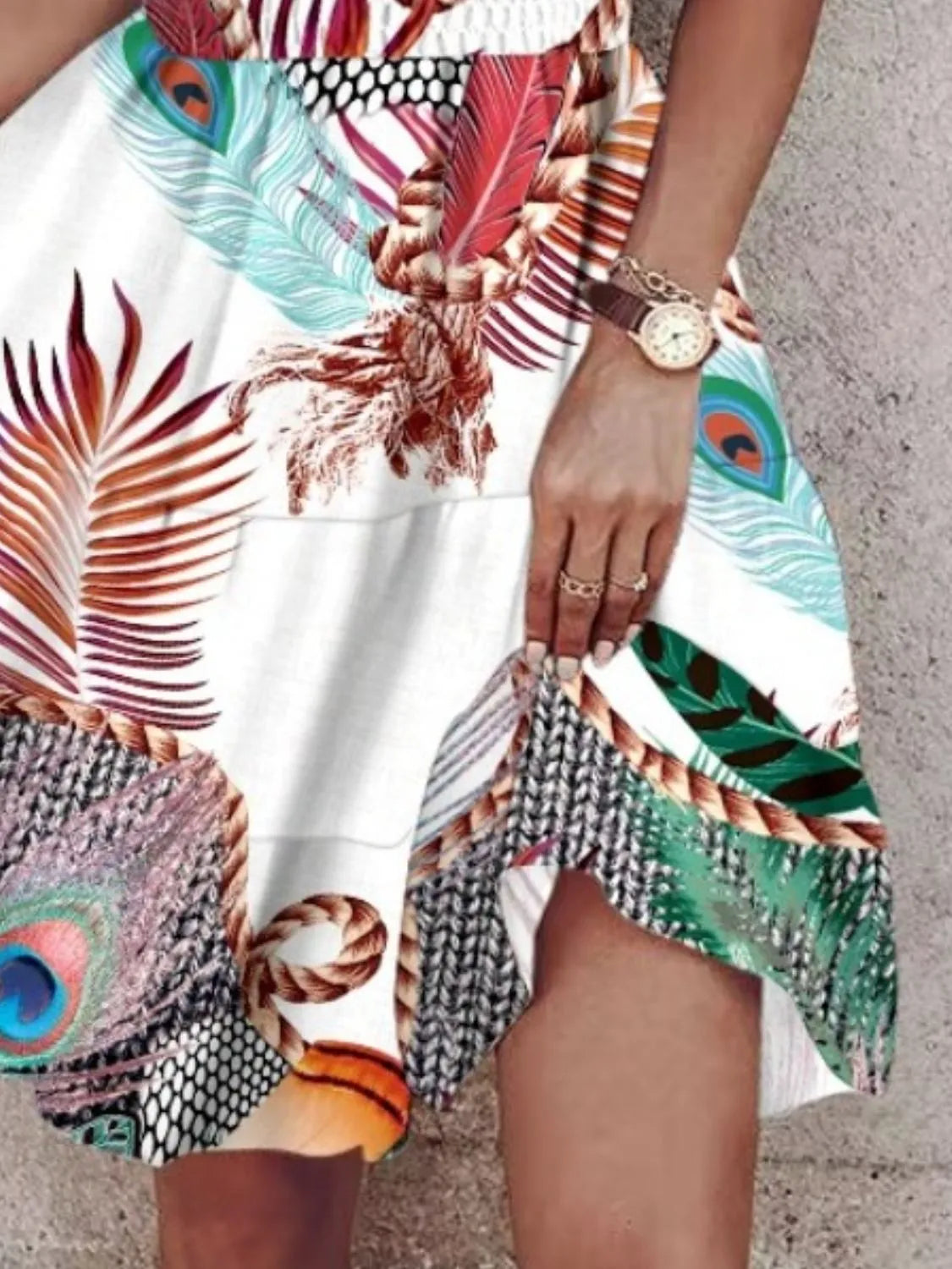 Paisley Print Halter Neck Mini Dress - -