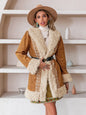 Fuzzy Open Front Long Sleeve Outerwear - Caramel -