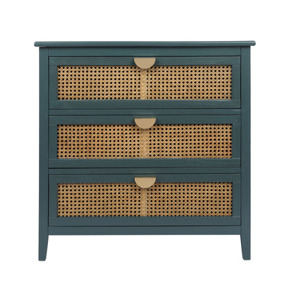 3 Drawer Cabinet, Natural Rattan, American Furniture- Unique Piece Furniture- {{Product type}}