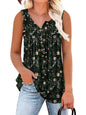 Full Size Floral Print Button Detail Tank Plus Size- Shopimist- {{Product type}}