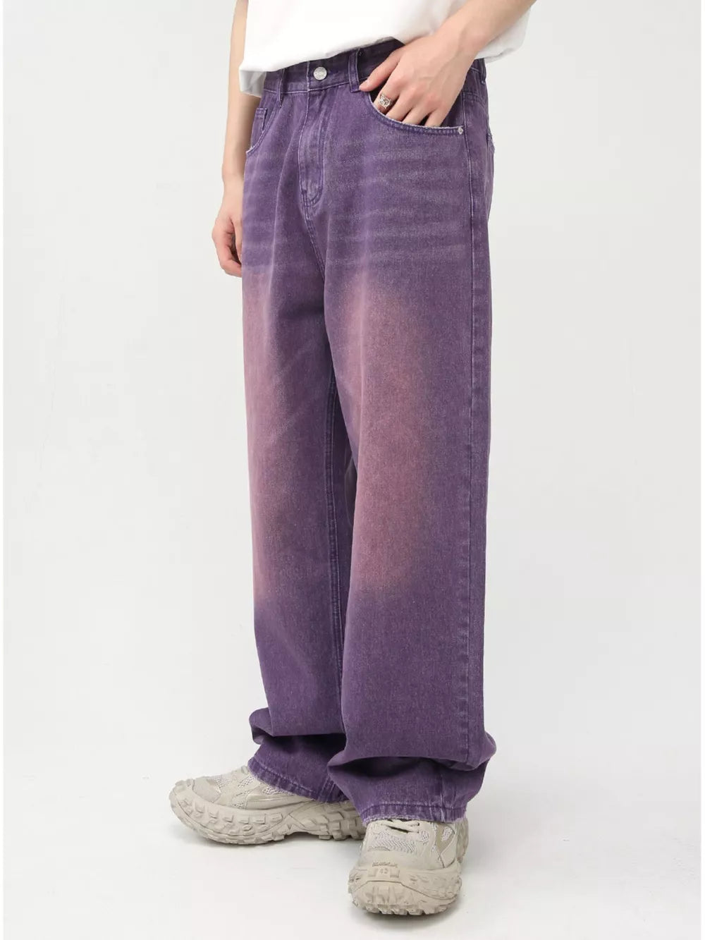 Men's Gradient Wide-Leg Jeans - -