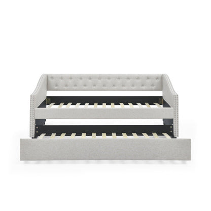 The Double Sofa Bed Has A Double Roller Upholstered Tufted Sofa Bed - - sofa bed