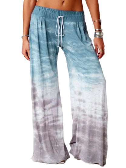 Gradient Printed Yoga Wide Leg Pants for Women - Kia Day Design