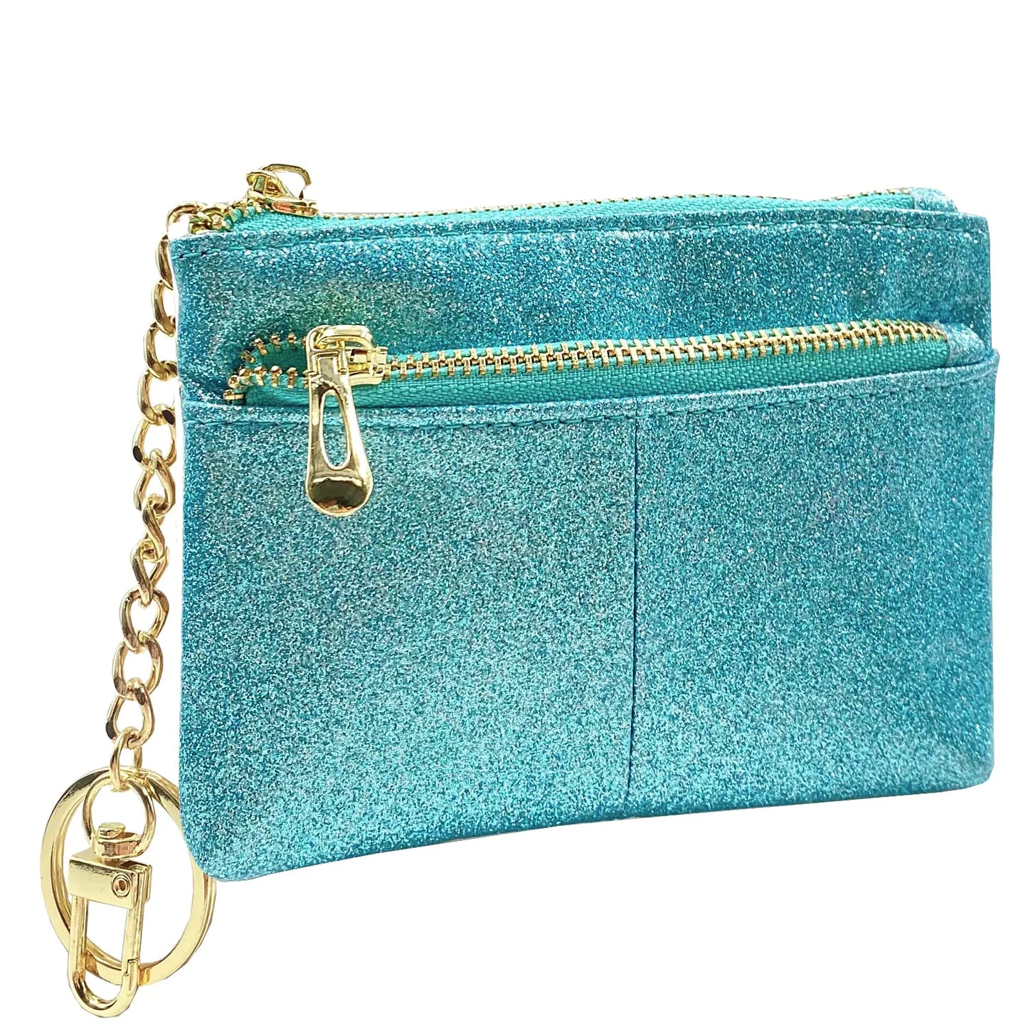 Teal Beurlike Womens RFID Coin Purse Change Wallet Small Leather Card Holder Keychain - - wallet