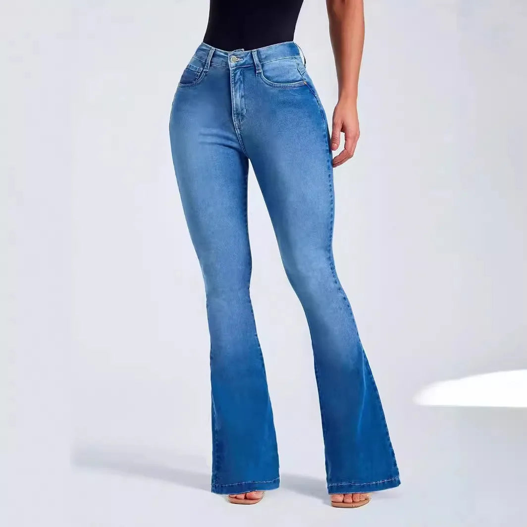 Women's Jeans High Waisted Flared Jeans Women Pants Ladies Denim