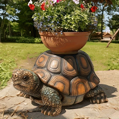18" Garden Turtle Statue Stool - Multi-Purpose Decorative Resin Sculpture - - Garden Sculptures