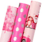 Ribbli Christmas Wrapping Paper 3 Rolls Pink Gift Wrapping Paper - Pink Silver - wrapping paper