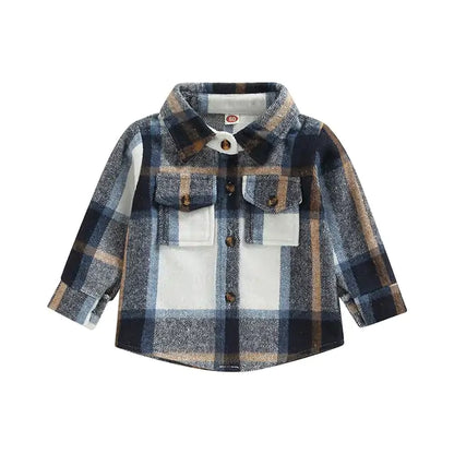 Toddler Plaid Long Sleeve Shirt Blue 3T