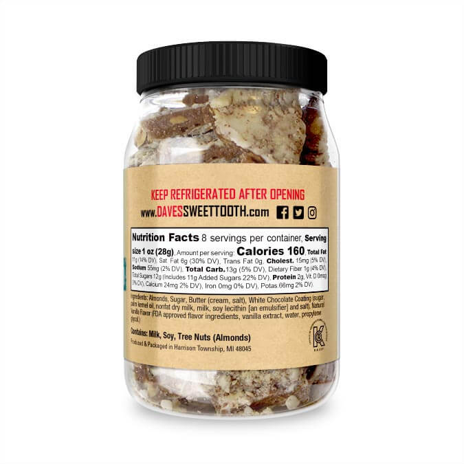 White Chocolate Vanilla Bean Toffee- Dave's Sweet Tooth Toffee- {{Product type}}