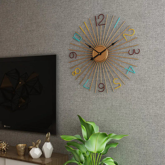 Silent Metal Wall Clock - Creative Iron Art Design - - wall clock