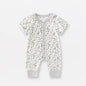 Bamboo Fiber Baby Zippered Romper light grey cream 6-12M 73cm