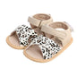 Summer Leather Baby Sandals Anti-Slip black white tan 13-18 Months