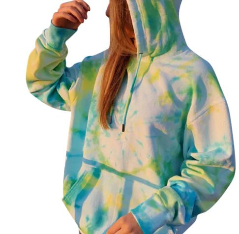 Gradient Tie-Dye Long-Sleeved Hooded Sweater - Kia Day Design