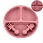 Baby Silicone Plate Set Dark Pink