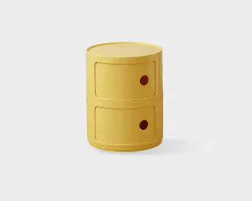 Plastic Round Bedside Table - yellow - table