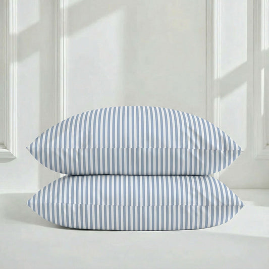Luxe Australian Sateen Pillowcase Set - Blue & White - Home - Bed