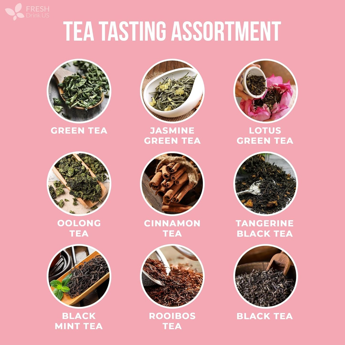 Premium 90 Tea Bags Sampler Assortment, 9 Different Flavors - -