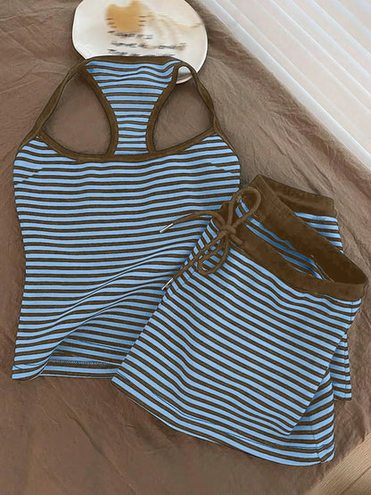 Striped Tank Top and Shorts Set- Shopimist- {{Product type}}
