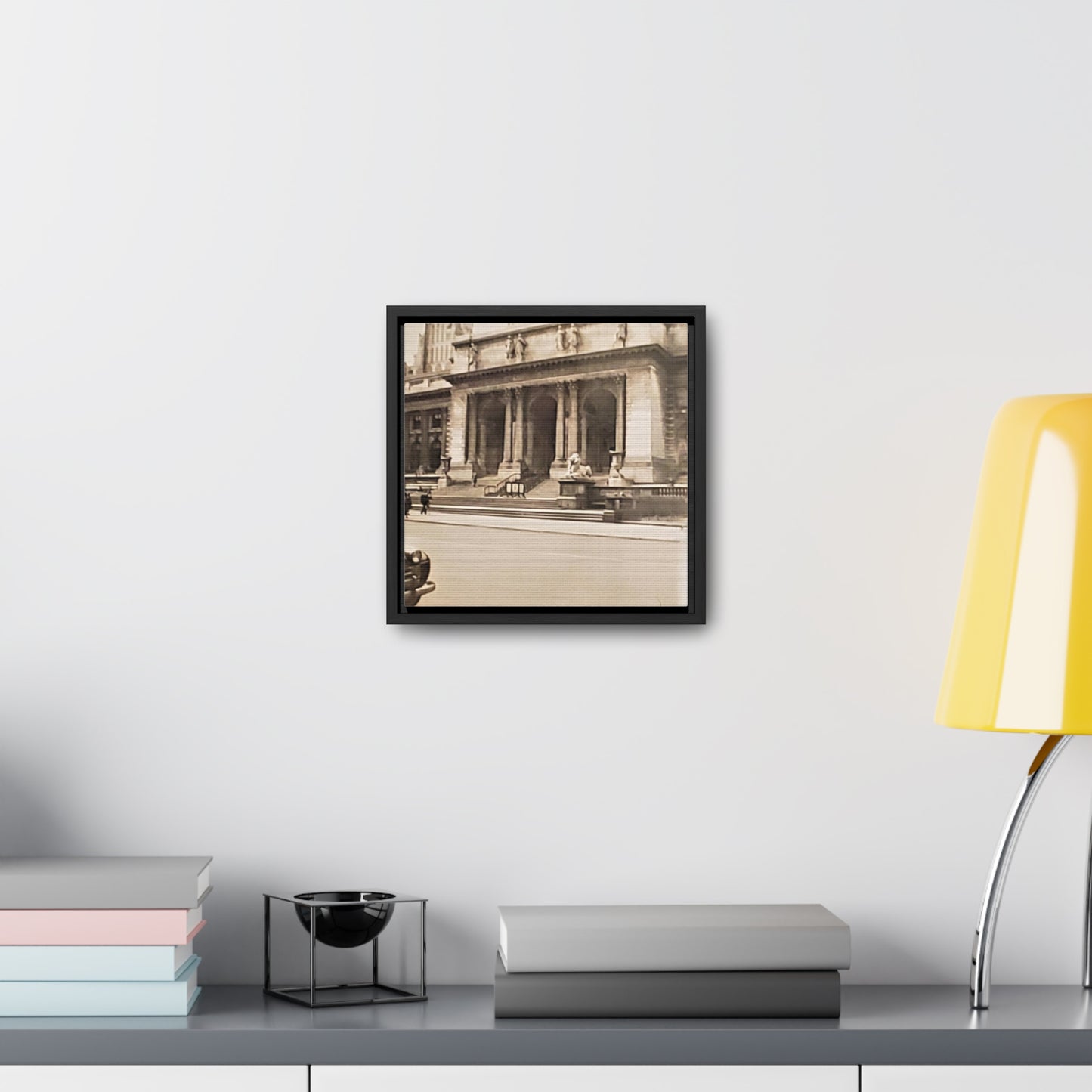 New York Public Library Gallery Canvas Wraps, Square Frame