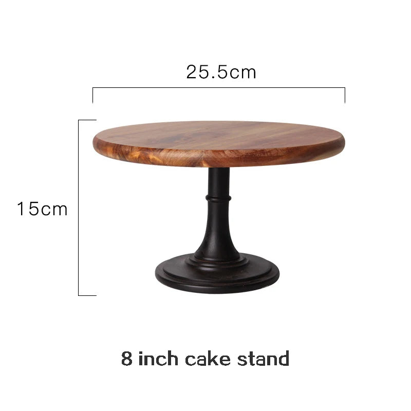 Antique Wood Cake Stand Round Wooden Cake Stand