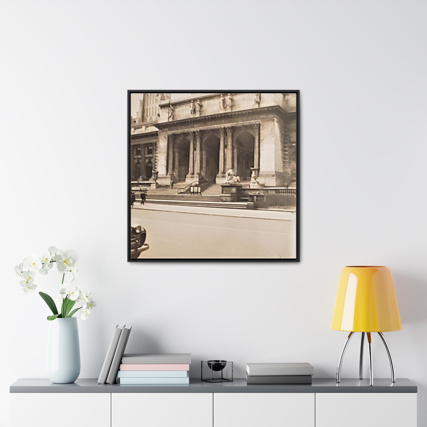 New York Public Library Gallery Canvas Wraps, Square Frame