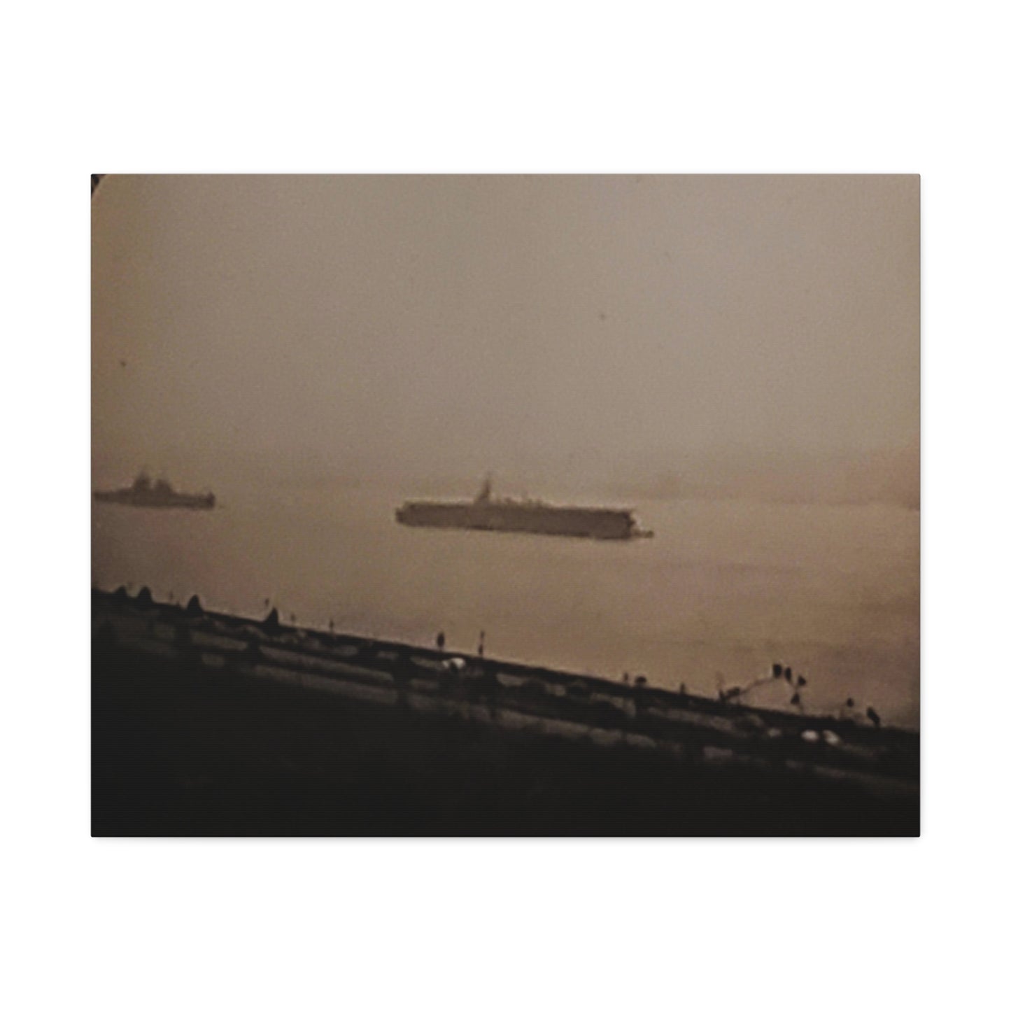 Navy Day New York Hudson River October 27th 1945 War Ships Stretched Canvas