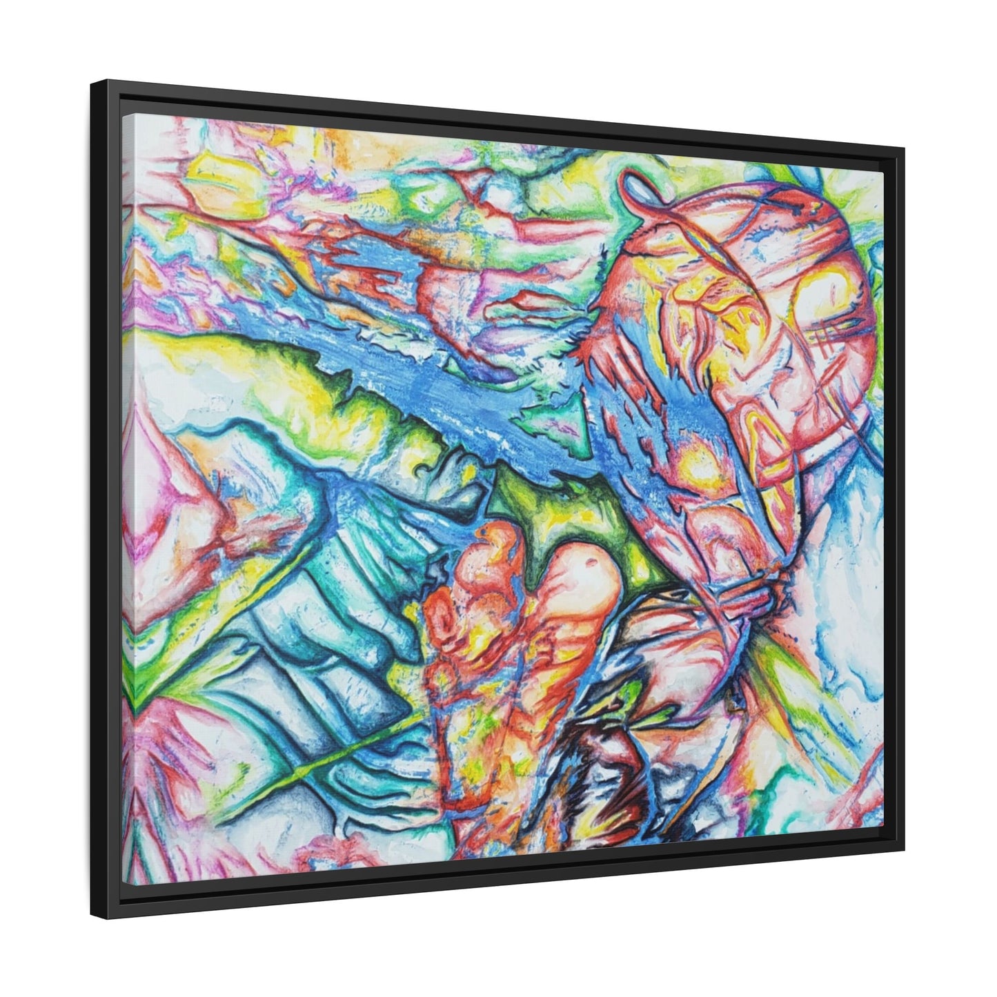 Multi-Color Abstract Framed Canvas Art Print - Kia Day Design