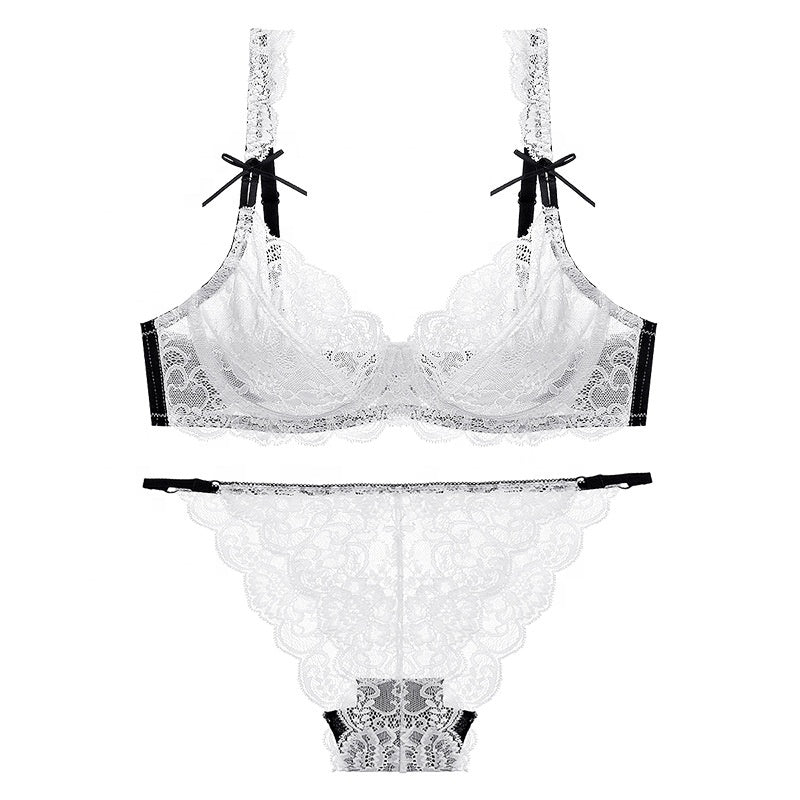 Transparent See Through Sheer Lingerie Bra Set