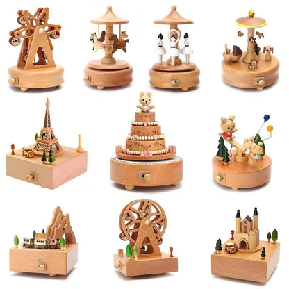 Wind Up Wooden Music Box