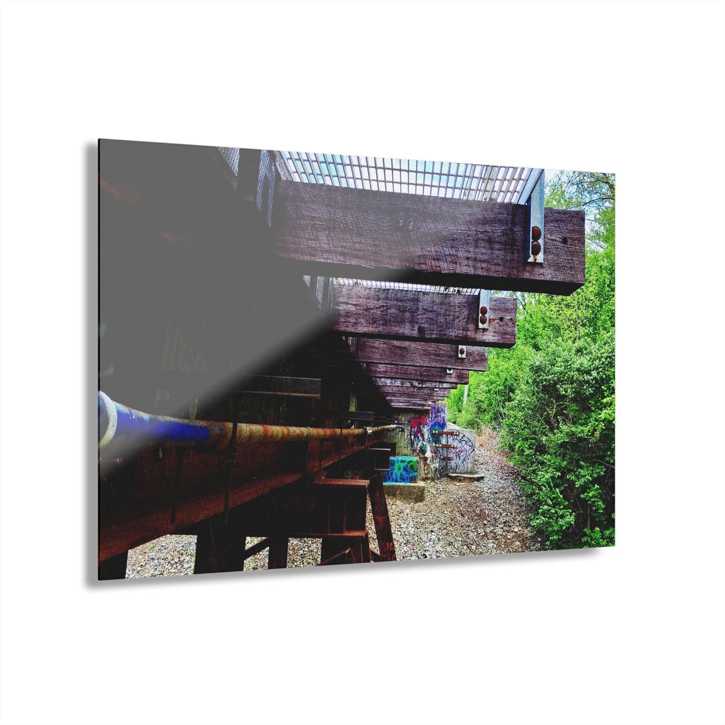 Industrial Bridge Photo Acrylic Print — French Cleat Hanging Wall Art - - Home Decor