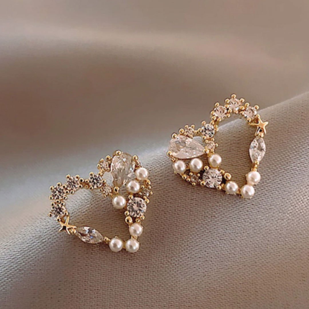 Joyful Hearts Pearl Earrings - Default Title - earrings