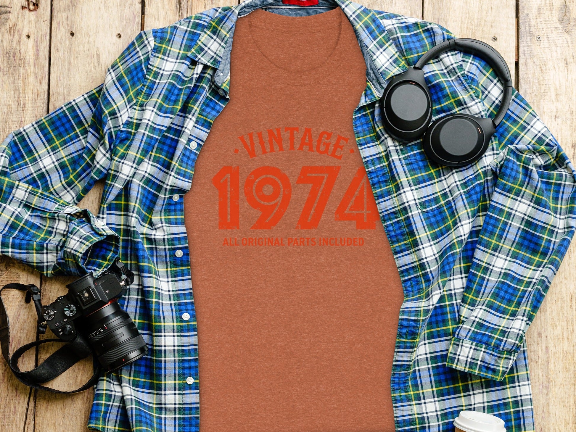 Vintage 1974 All Original Parts Included Birthday T-Shirt- Cloud 16 Clothing Co.- {{Product type}}