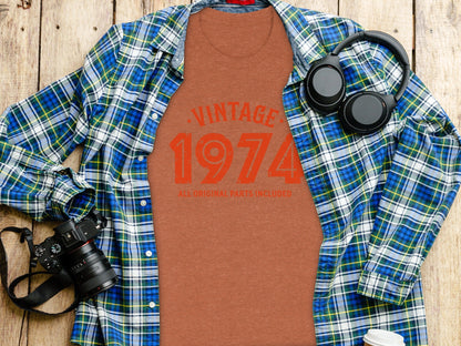 Vintage 1974 All Original Parts Included Birthday T-Shirt- Cloud 16 Clothing Co.- {{Product type}}