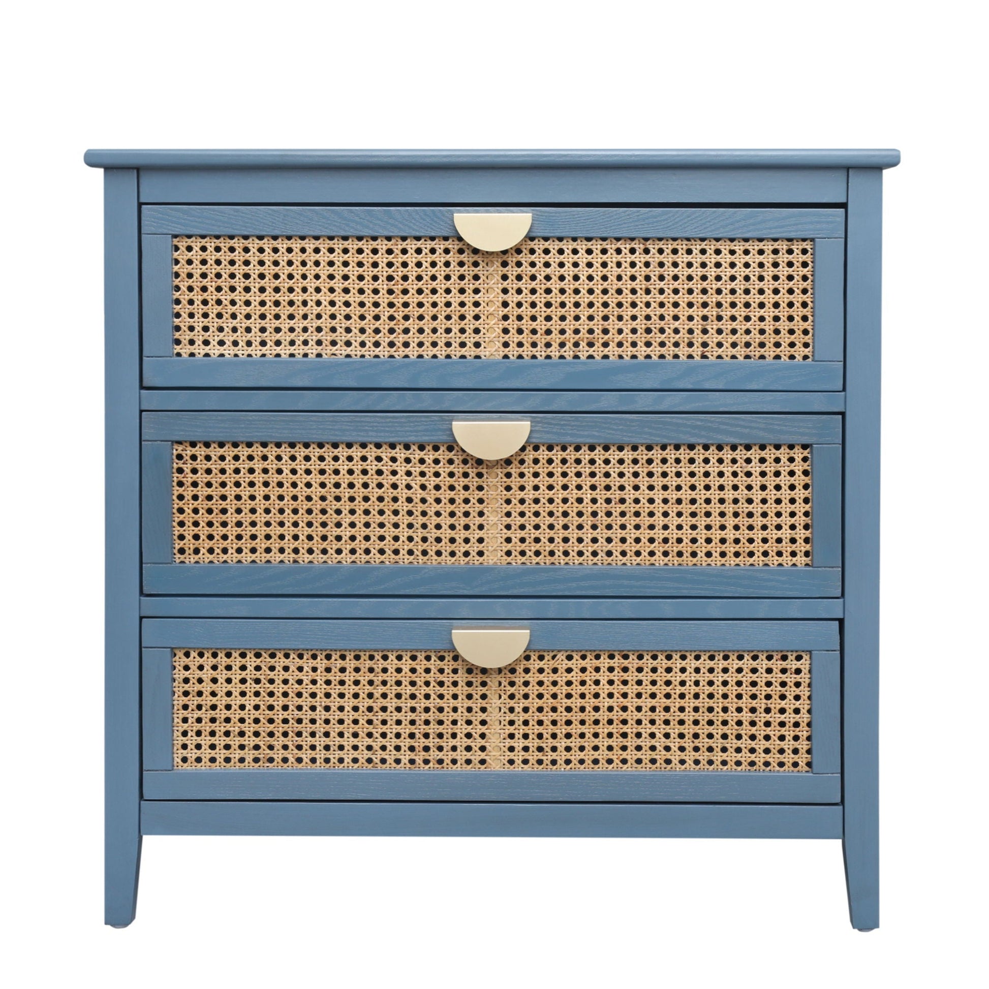 Natural Rattan 3 Drawer Cabinet - - Accent Nightstands