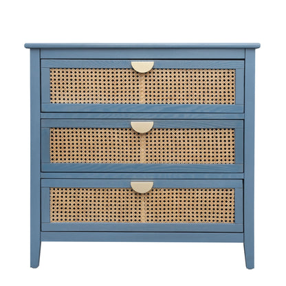 3 Drawer Cabinet, Natural Rattan, American Furniture- Unique Piece Furniture- {{Product type}}