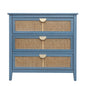 3 Drawer Cabinet, Natural Rattan, American Furniture- Unique Piece Furniture- {{Product type}}