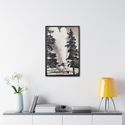 Castle Geyser Yellowstone Gallery Canvas Wraps Vertical Frame 20″ x 30″ Premium Gallery Wraps (1.25″) Black