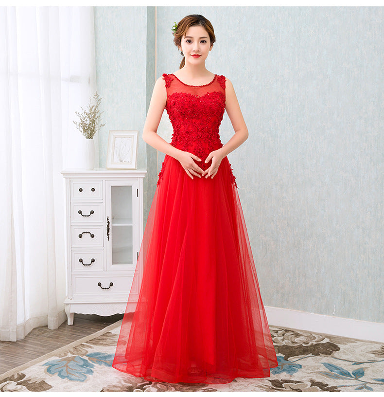Charcoal Chic Formal Gown - Red M - dress