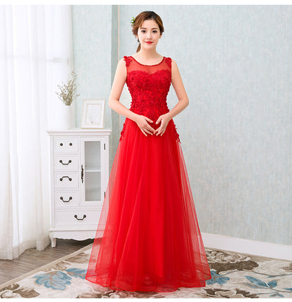 Charcoal Chic Formal Gown - Red M - dress