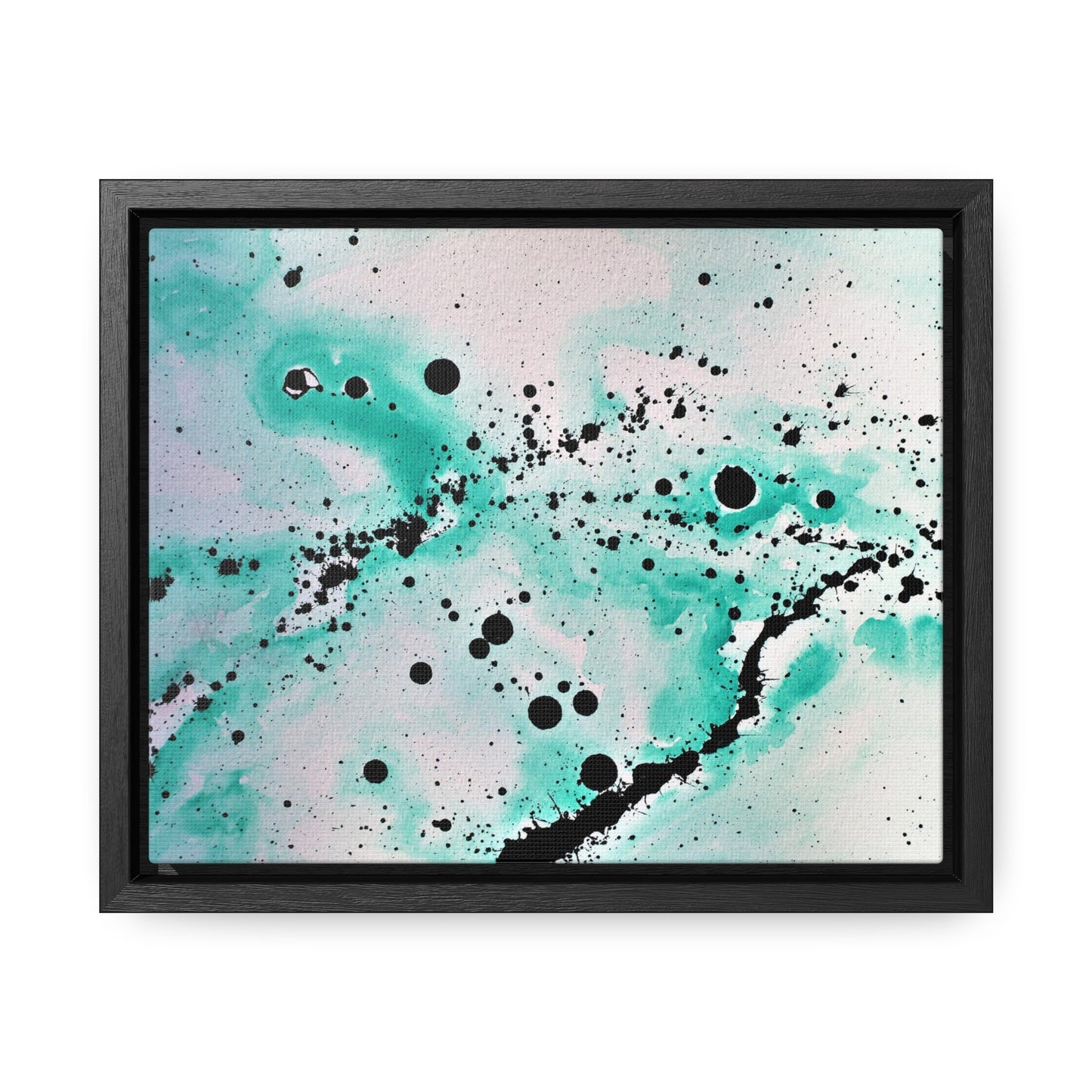 Teal Burst Gallery Canvas Wraps, Horizontal Frame