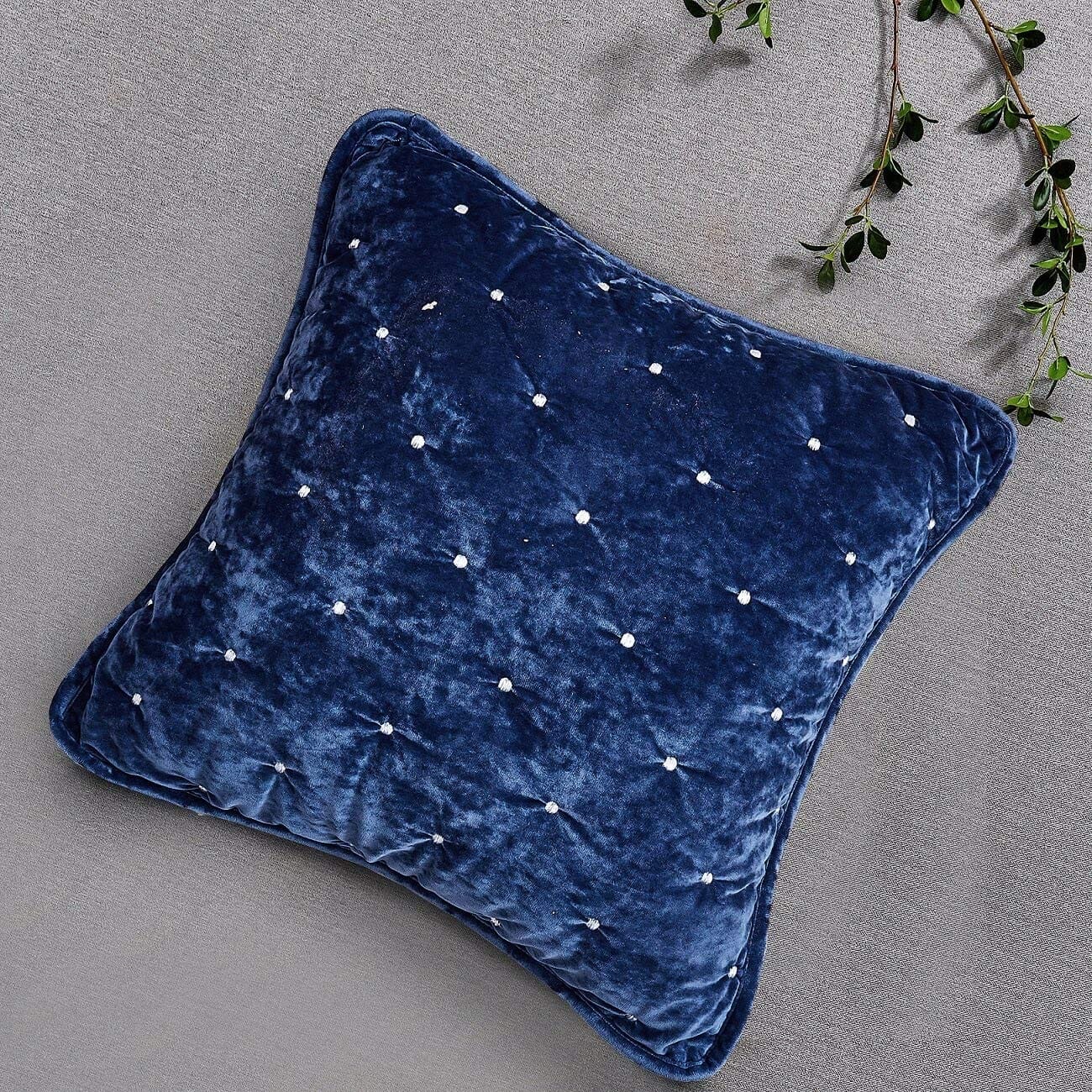 Tache Velvet Dreams Dark Blue Plush Diamond Tufted Cushion Covers / Euro Sham (JHW-853DB) - - Euro Sham / Cushion Cover