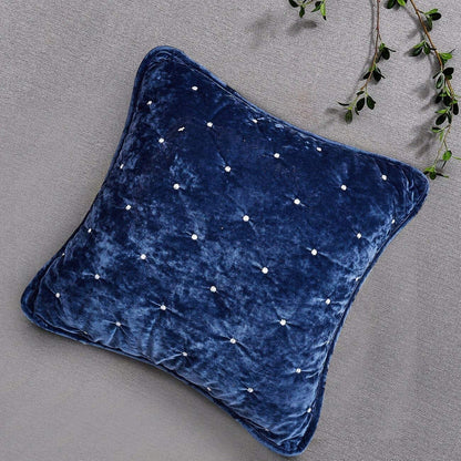 Tache Velvet Dreams Dark Blue Plush Diamond Tufted Cushion Covers / Euro Sham (JHW-853DB) - - Euro Sham / Cushion Cover